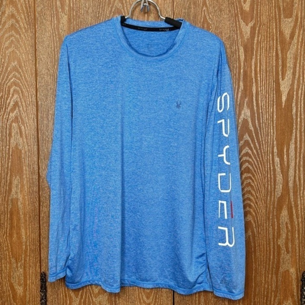 Spyder Swim Men's Long Sleeve Rash Guard‎ Shirt Blue Size M/M